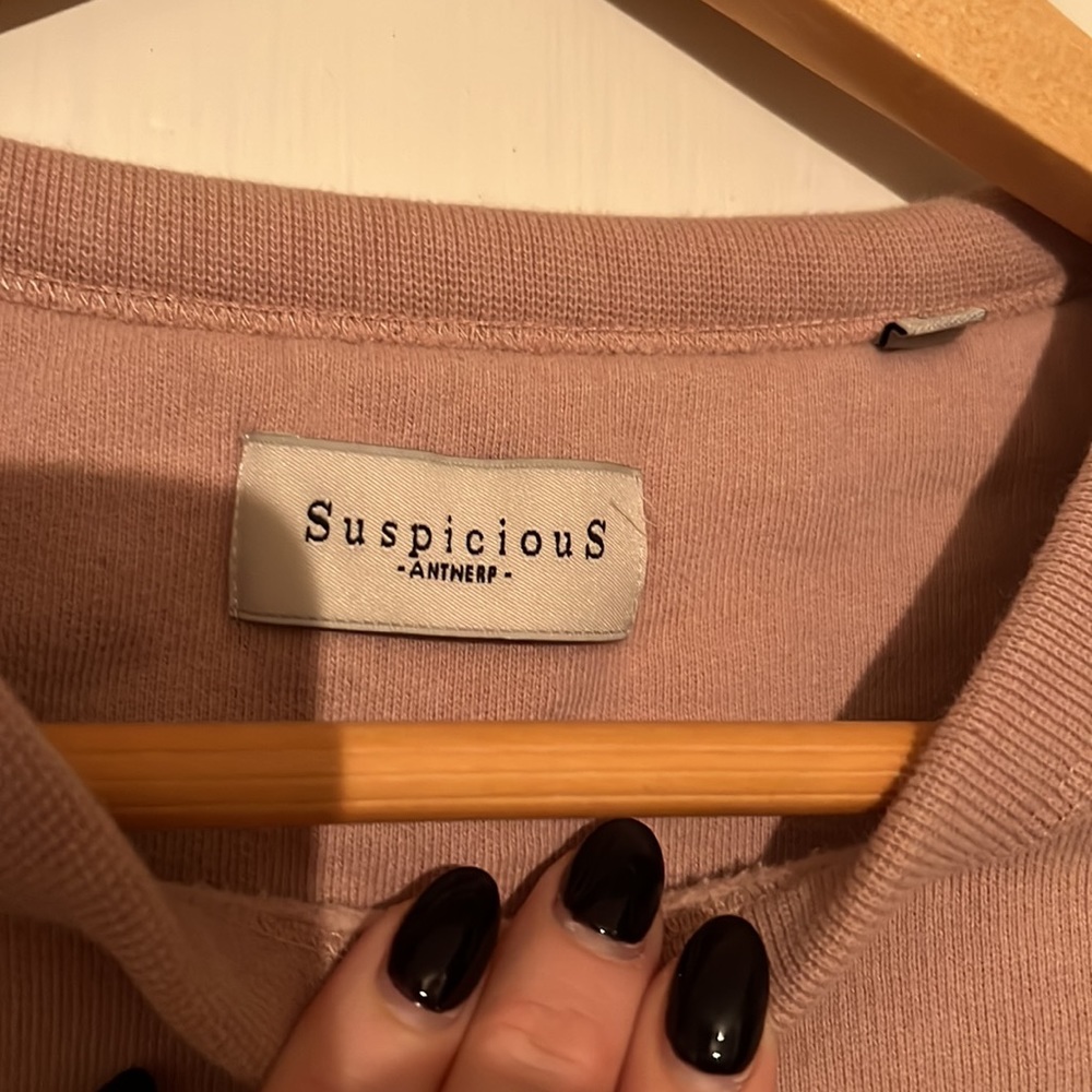 Suspicious Antwerp pink skull crew neck sweatshirt Medium - Picture 4 of 6
